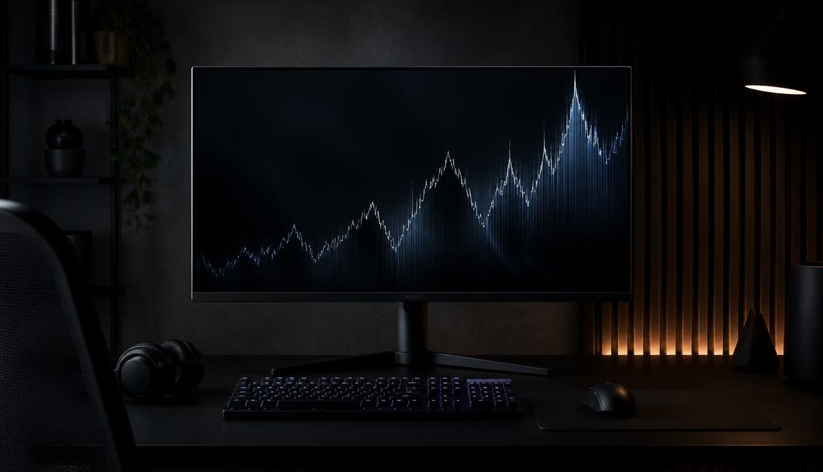 A gaming monitor showing a frame time graph